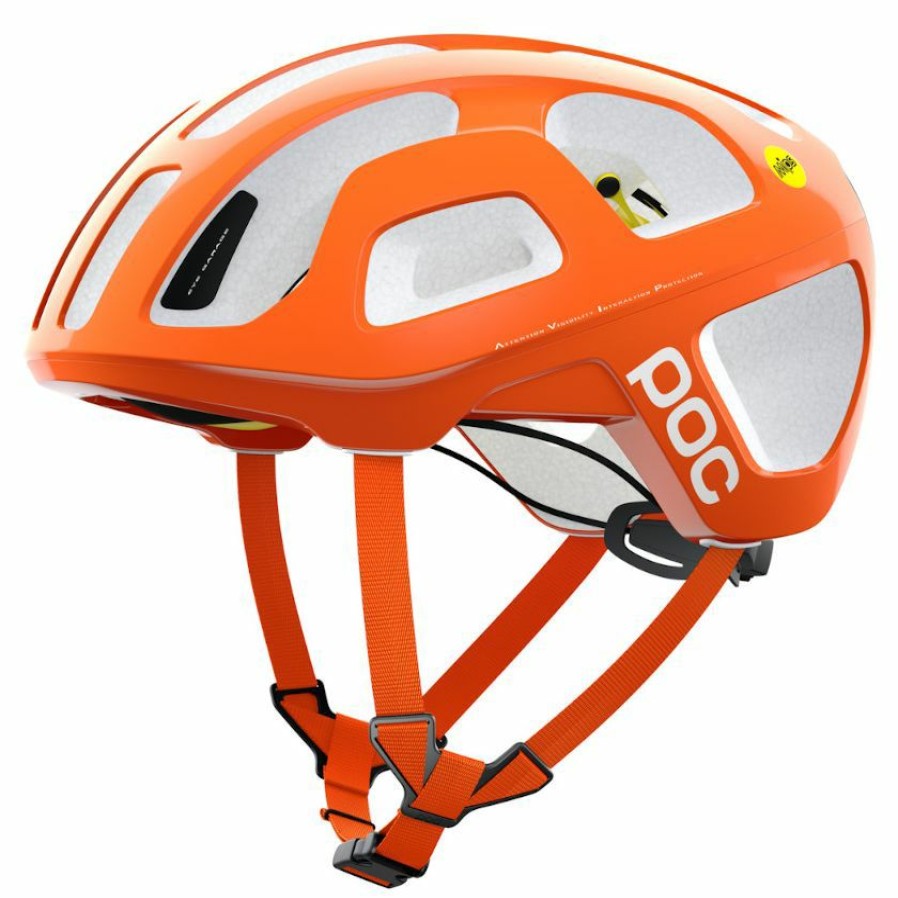 Helmets * | Poc Octal Mips Road Helmet Fluorescent Orange Avip Clearance