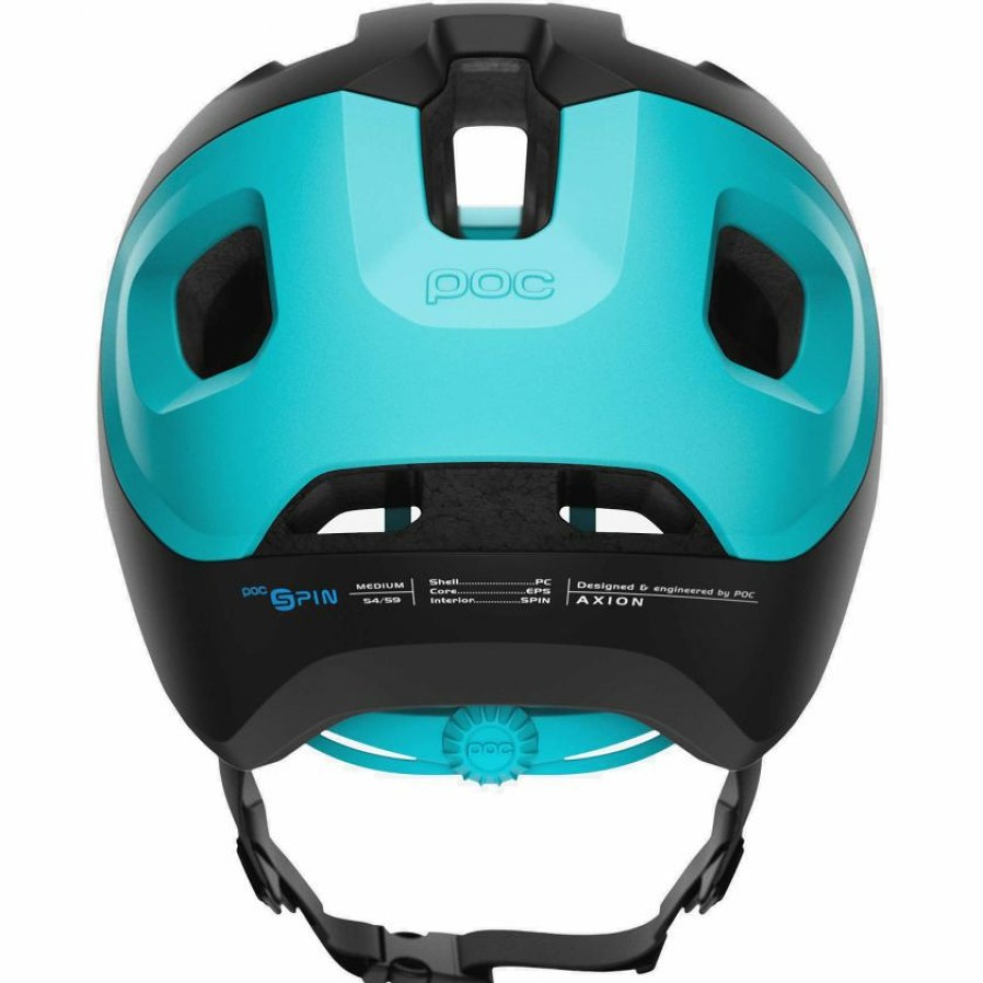 Helmets * | Poc Axion Spin Mtb Helmet Uranium Black/Kalkopyrit Blue Matte Clearance