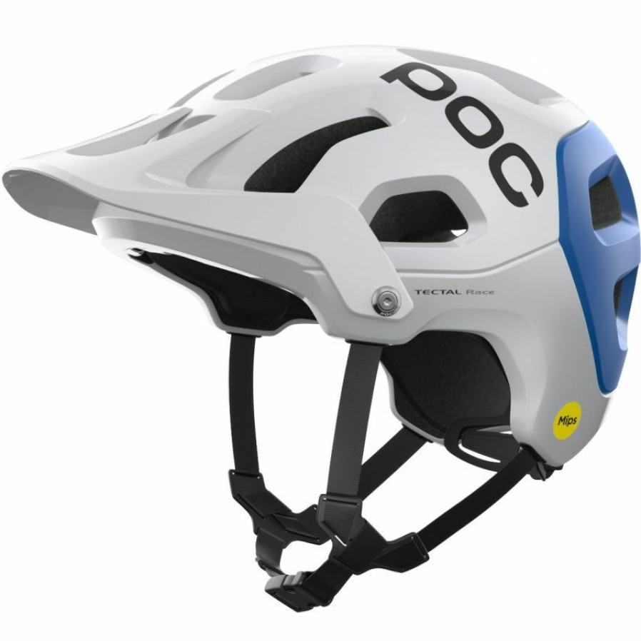 Helmets * | Poc Tectal Race Mips Mtb Helmet White/Blue Metallic/Matte Clearance