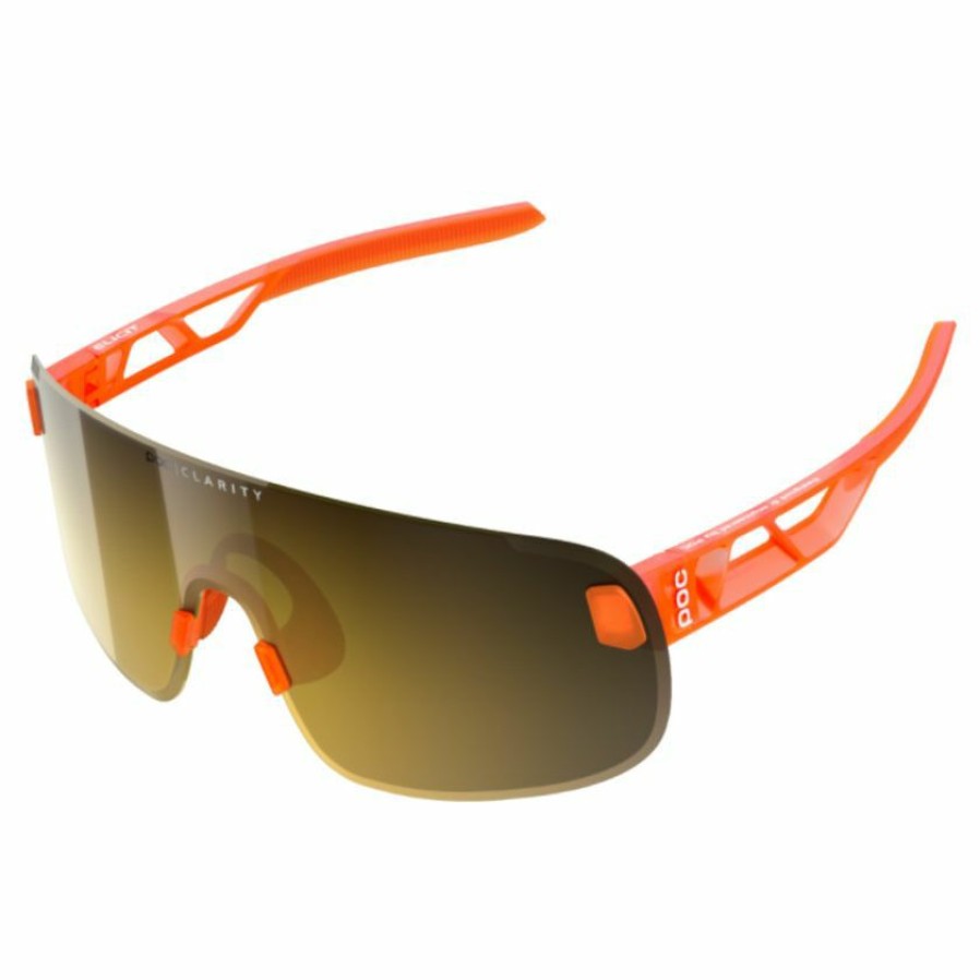 Accessories * | Poc Elicit Sunglasses Fluorescent Orange Translucent (Violet Gold Mirror Lens) Clearance