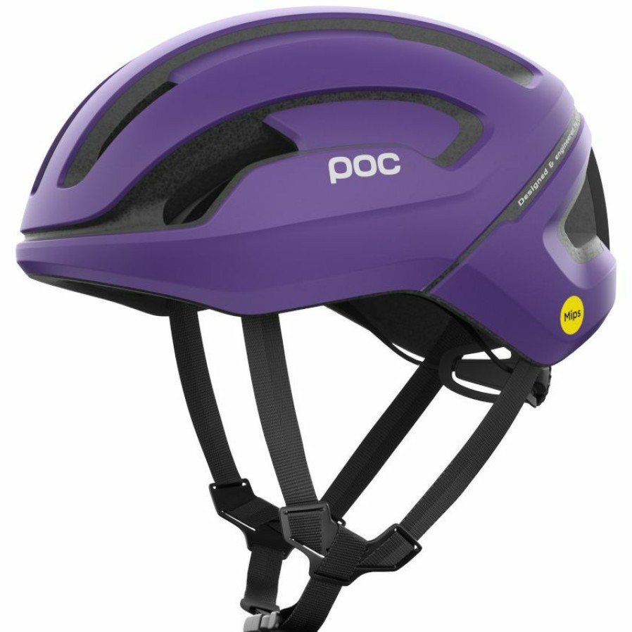 Helmets * | Poc Omne Air Mips Road Helmet Sapphire Purple Matte Glamor Model