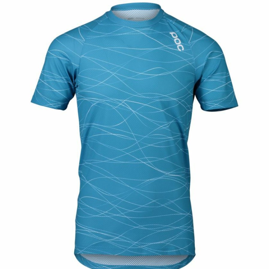 Clothing * | Poc Mtb Pure T-Shirt Jersey Lines Basalt Blue 2022 Outlet