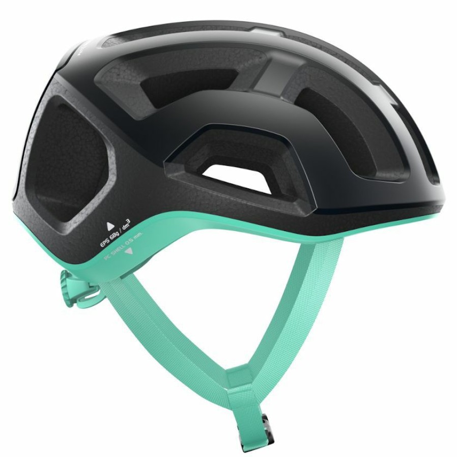 Helmets * | Poc Ventral Lite Road Helmet Uranium Black/Fluorite Green Matte Premium Product