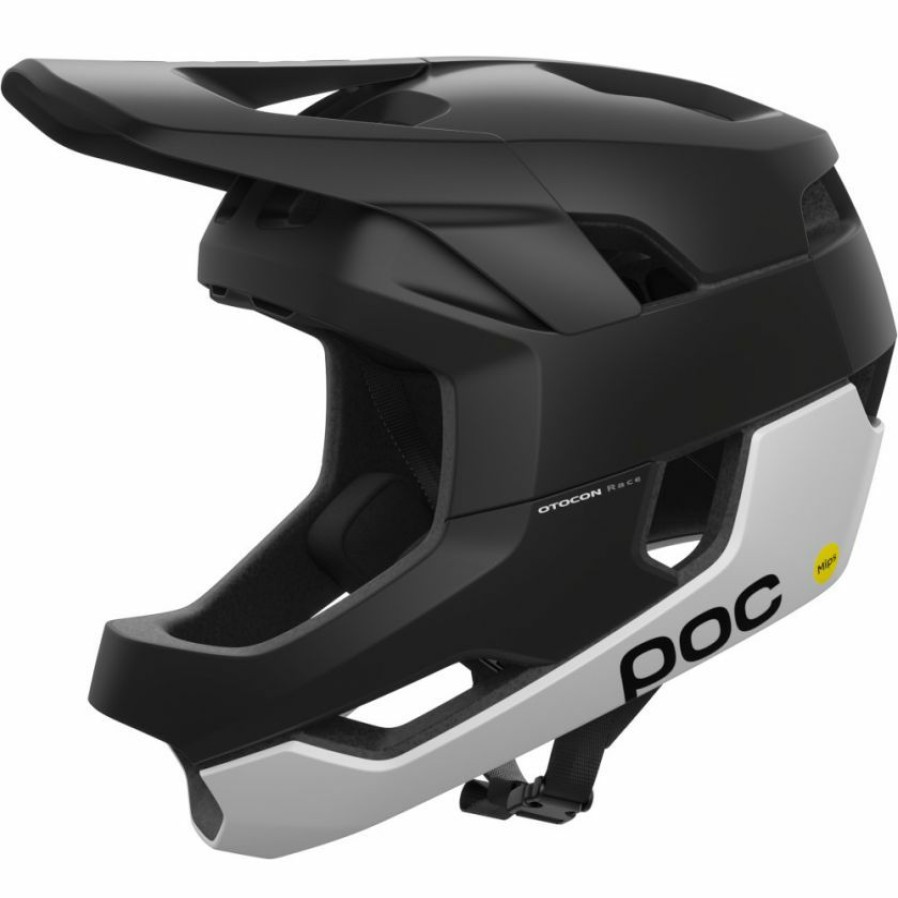 Helmets * | Poc Otocon Race Mips Full Face Mtb Helmet Black/White Matte 100% Guarantee