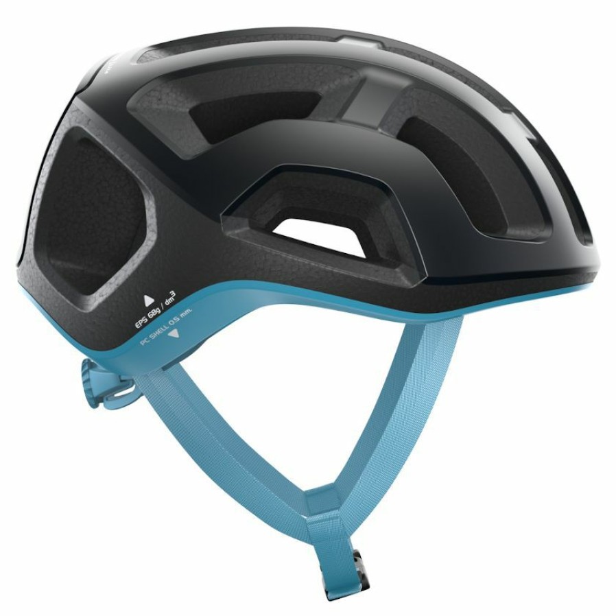 Helmets * | Poc Ventral Lite Road Helmet Uranium Black/Basalt Blue Matte Online Sales