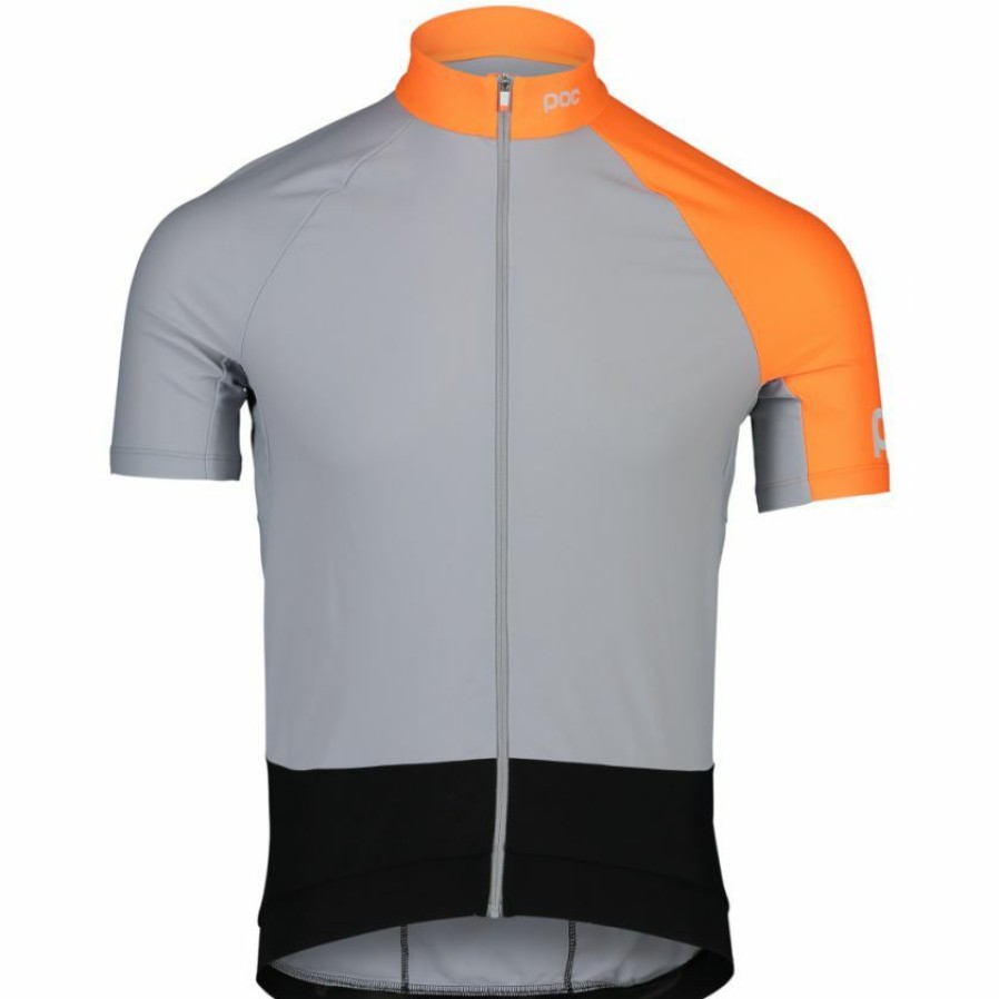 Clothing * | Poc Essential Road Midweight Ss Jersey Grey/Orange 2022 Quick Delivery