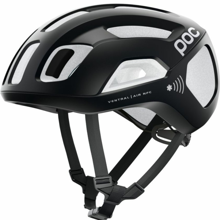 Helmets * | Poc Ventral Air Spin Nfc Road Helmet Uranium Black/Hydrogen White Online Sales